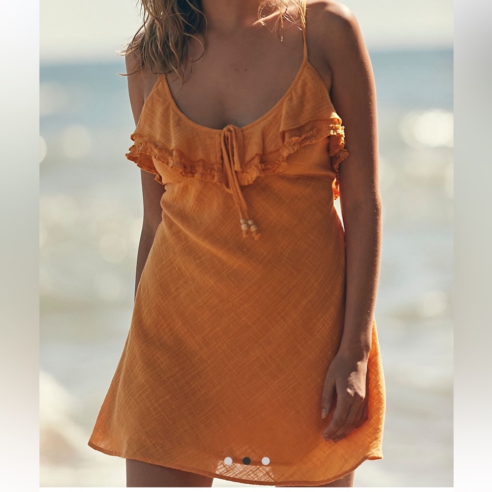 Free People Love Forever Mini dress- Golden pollen color